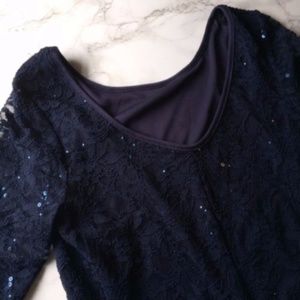 Onyx Nite Navy Sequin Dress